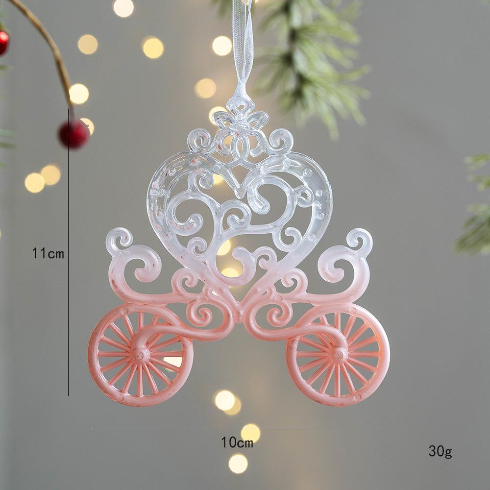 Snowflake Icicle Christmas Pendants Crystal Acrylic Christmas Tree Ornaments Happy New Year Home Table Decor Hanging Pendant