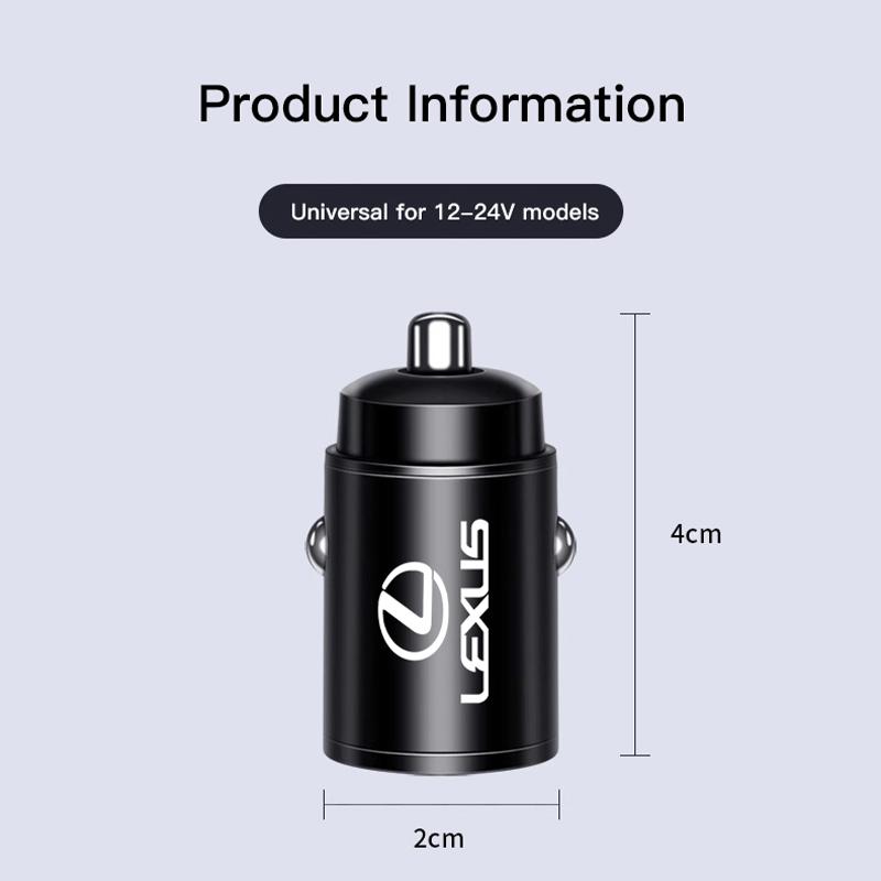 Car Fast Charger USB Type-C Ports Power Adapter Accessories For Lexus F SPORT ES RX NX LS UX LM LX GX LC RZ IS CT GS RC HS LB US
