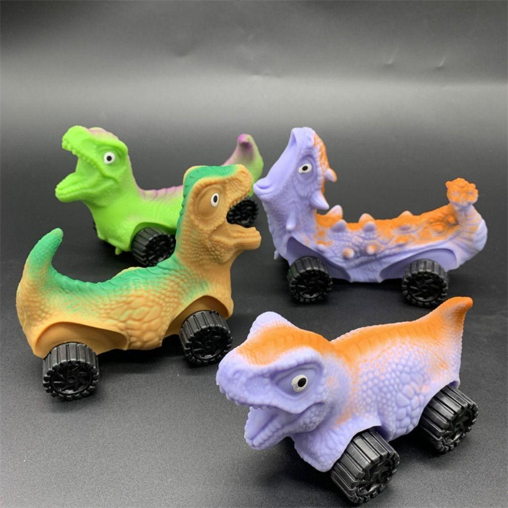 Stretchable Car Cartoon Fidget Toy with Wheel Cute Pinch Toy Dinosaur Squeeze Toy Kids Tricky Doll