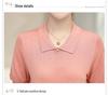 Elegante Stricktops in Übergröße aus Eis-Seide für Mütter - Kurzarm-Sommer-T-Shirts für stilvolle Frauen mittleren Alters