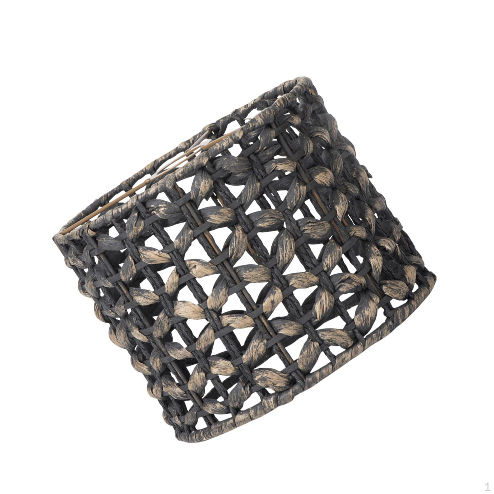 

Подвесной светильник ручной работы, плетеный абажур для декора кухни в кафе на открытом воздухе чёрный