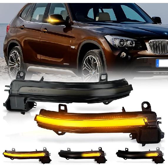 D-Lumina Dynamic LED Side Mirror Sequential Turn Signal Lights Smoked Lens for BMW 1 2 3 4 Series F20 F21 F22 F23 F87 F30 F31 F34 F35 F80 F32 F33 F36