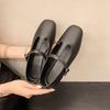 Modische vielseitige Mary Jane Damenschuhe neue flache Einzelchuhe Retro flache Sohle T-Riemen kleine Einzelchuhe Damen