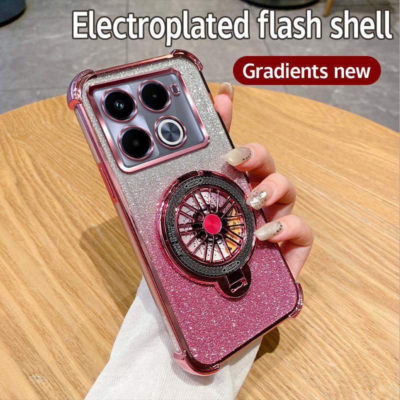 Drehbarer Gyro-Halter für magnetische Magsafe-Hülle für Funda Infinix Note 40 Pro Note40 Pro Plus + 4G 5G Transparente Ständerabdeckung