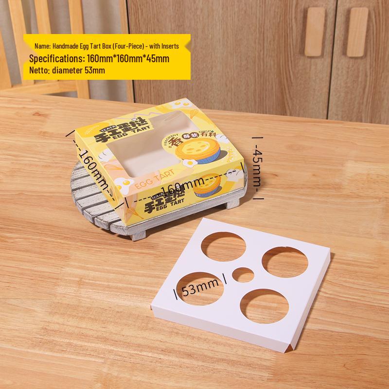 Disposable Portuguese Egg Tart Boxes (2, 4, or 6 Pieces) for Homemade Desserts & Takeaway