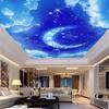 Fantasy Moon Sky Blue Cloud Ceiling 3d Mural Living Room Bedroom Wall Decoration Wallpaper