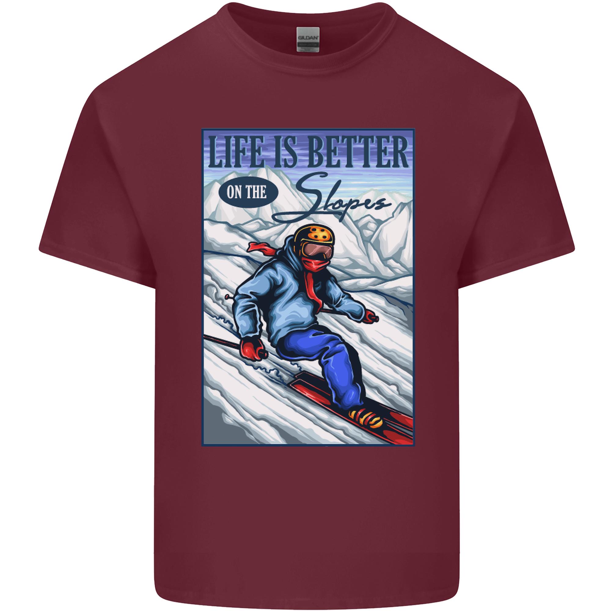 Skiing Life Better on the Slopes Ski Skier Unisexs Light Cotton TShirt S