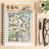 4PCS Tofu Workshop Sticker Waterproof Stationery Scrapbooking Landscape DIY Luggage Bicycle Laptop Stationery Wall Decals