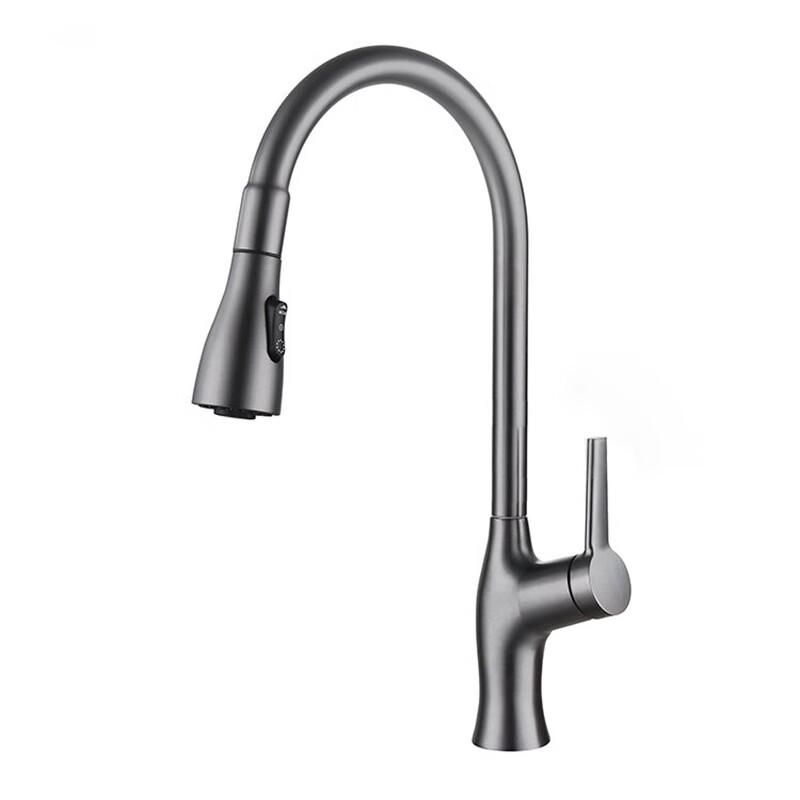 Vemoss Gunmetal Grey Single Cold Pull-Out Kitchen Faucet