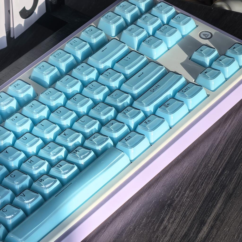 Jelly Keycap Set Translucent White Blue Pc+Abs Keycap For Mechanical Keyboard Characters Translucent Ice Cube Crystal Oem Keycap