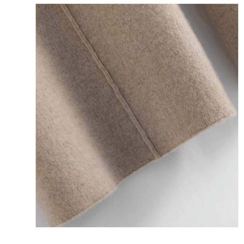 Mode Automne Hiver Taille Haute Cordon de Serrage Pantalon Femme Laine Fine Automne et Hiver Tricoté Droit Décontracté Pantalon Long Élégant Pantalon Ample 2367