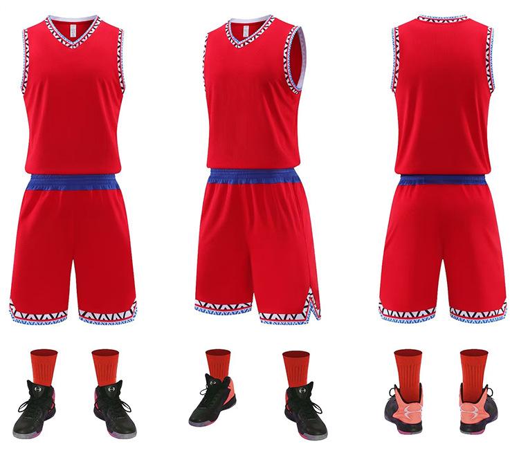 Basketball Suit Men S Summer College Sports Training Suit Children S Game Jersey Printed Basketball Suit 3XS красный