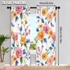 2pcs 2D flat printing Drapes Floral Patterned ITEM NAME Polyester Without Electricity Festive Curtains Use for Door Wall Yard