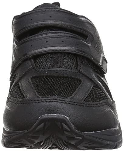 Dunlop Refined Men's Waterproof Wide 4E Velcro Walking, Jogging, and Running Sneakers, DM287, Black, Size 24.5cm