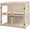 Cold Frame Raised Garden Bed Planter Bed, Weather-Resistant, 2 Tiers, Spruce Wood, 103 X 61 X 103 Cm, Natural