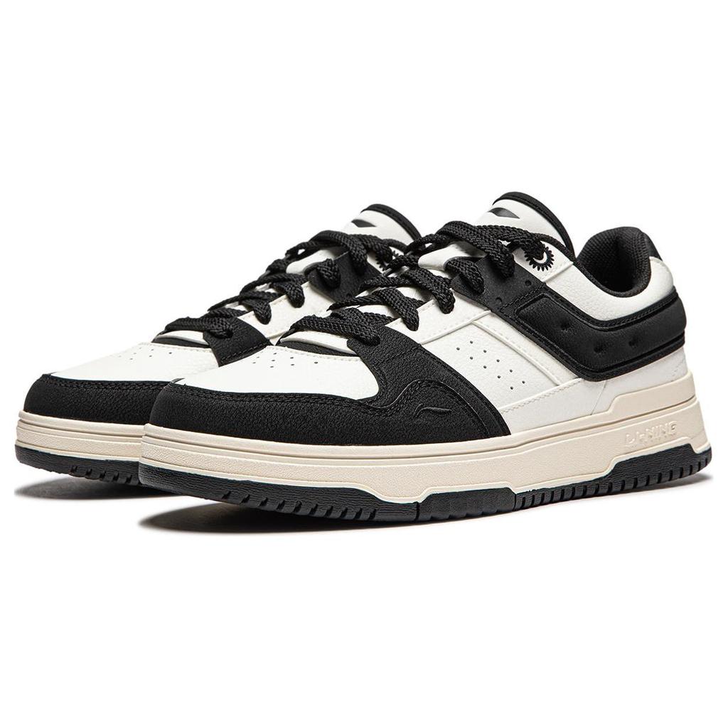 Li Ning Tianji 2.0 Slip Resistant Abrasion Resistant Low Top Skateboard Shoes Men's White Black AGCU193-7