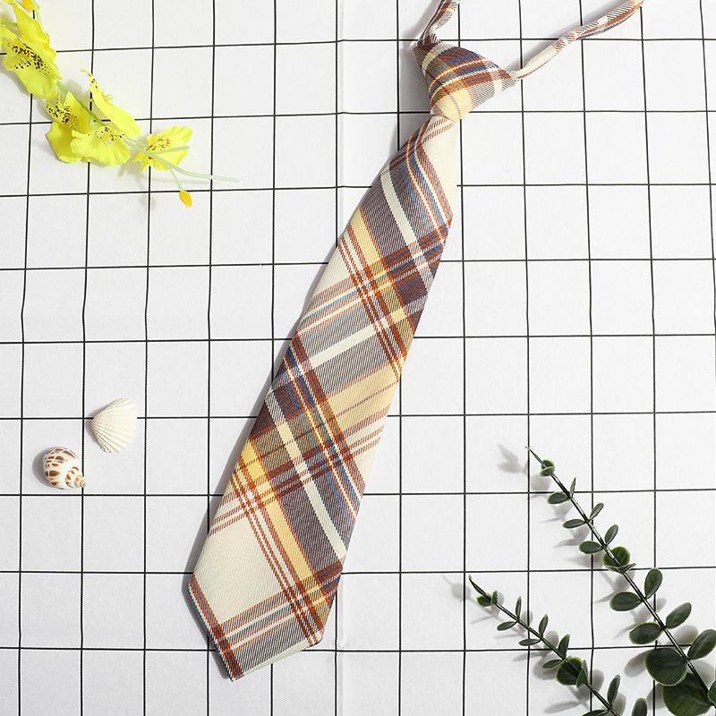 Jk Small Tie Female College Style Lazy Japanese Plaid Uniform Shirt Tie Student Ins Men'S And Women'S Short Styles Free Of Charge