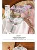 Women's Chinese Floral Embroidered Blouse: Loose Fit, Three-Quarter Sleeve, Contrast Color, Lapel-Style Tea Dress