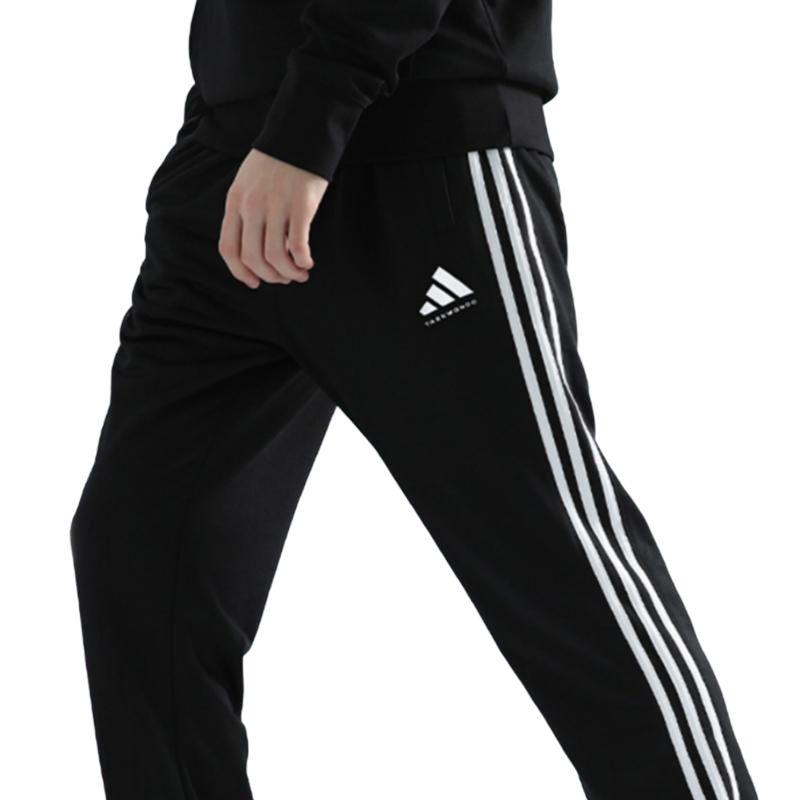 Adidas Taekwondo Stand Collar Zip Long Sleeve Jacket Comfortable Simple Striped Pants Casual Sports Suit Unisex Sportswear TR30JT-BUOG+TR30PT-BW