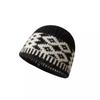 Retro Headband Cap for Women's Autumn and Winter A Niche Color Blocked Large Head Knitted Cap  Warm Fashionable and Whitening Woolen Cap
