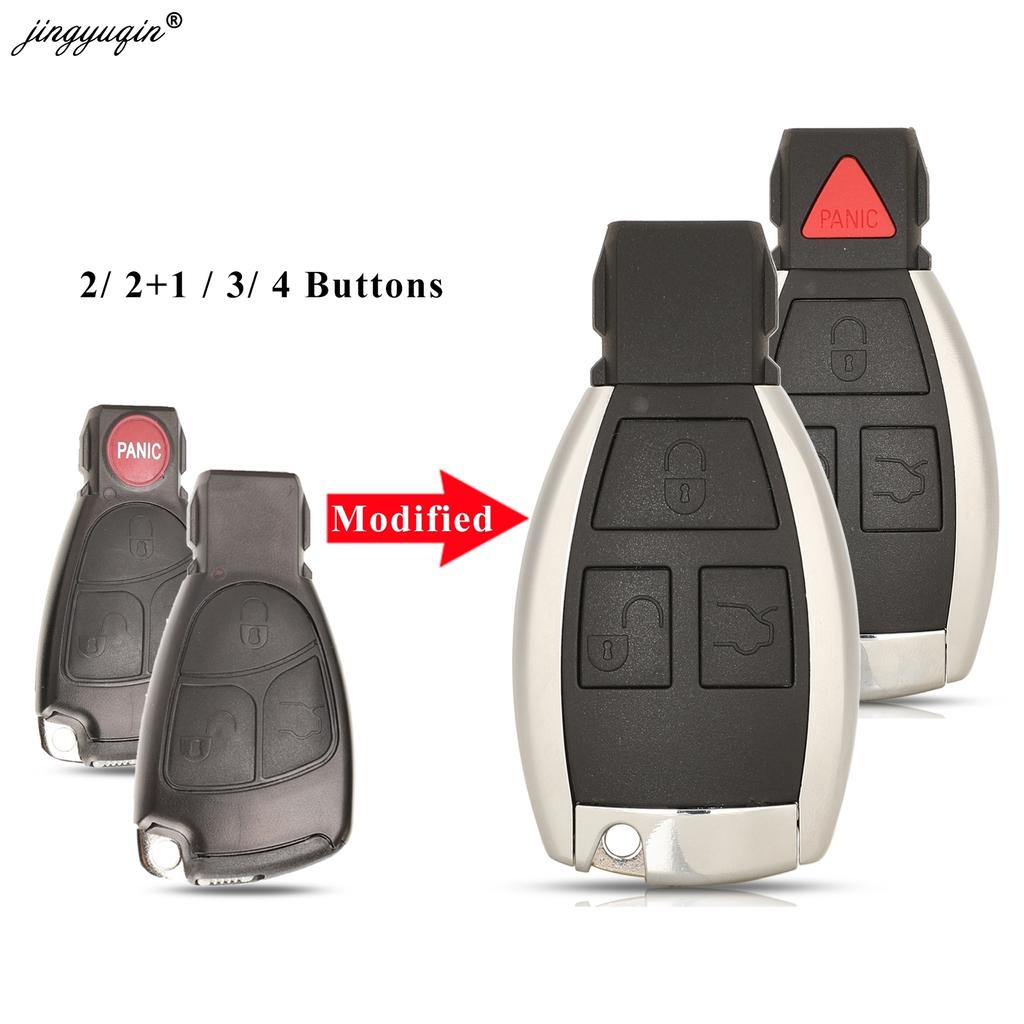 jingyuqin 2/3/4 Buttons Car Key Shell For Mercedes Benz B C E ML S CLK CL Modified Replacement Smart Auto Key Case Upgrade