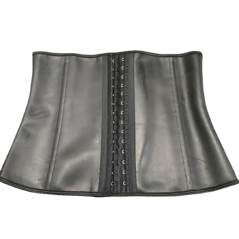 Cross9 Dames Glanzend Latex Korset Body Shaper met Botten Gesp en Buikcontrole