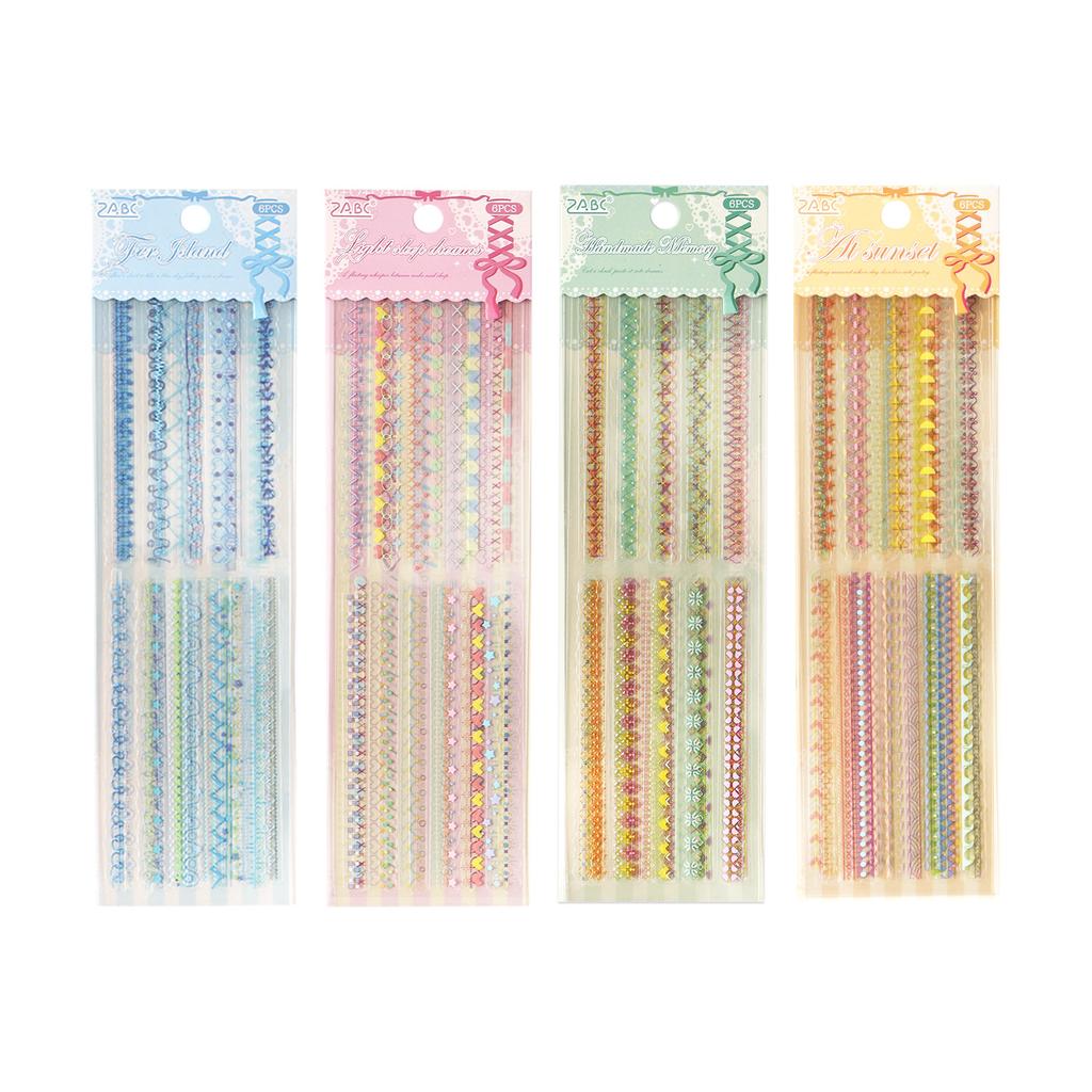 6pcs/lot Kawaii Stationery Stickers Color Card Fundamentals Diary Planner Decorative Sticker Scrapbooking Journal DIY Craft