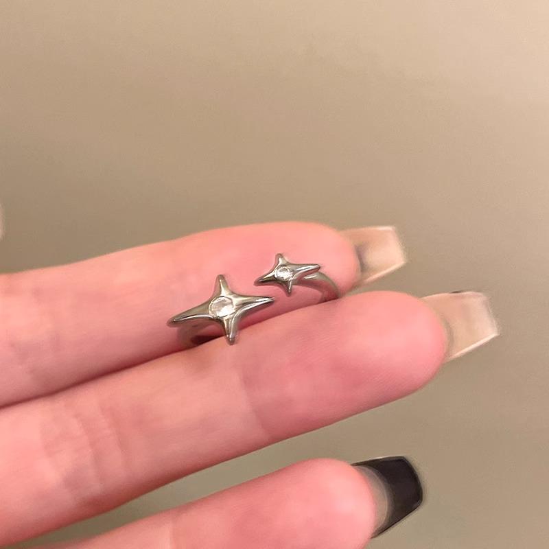 Adorable Ghost Star Open Ring: Unique Cute Cartoon Design for Index Finger