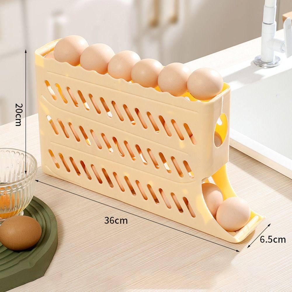 Slide Organizer Rolling Egg Dispenser Large Capacity Refrigerator Egg Storage Box  Refrigerator