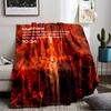 Sword and Flames with Text Design Flannel blanket for bedroom, living room, sofa, and nap