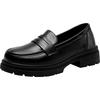 ZHR Women's Chunky Heel Round Toe Loafers