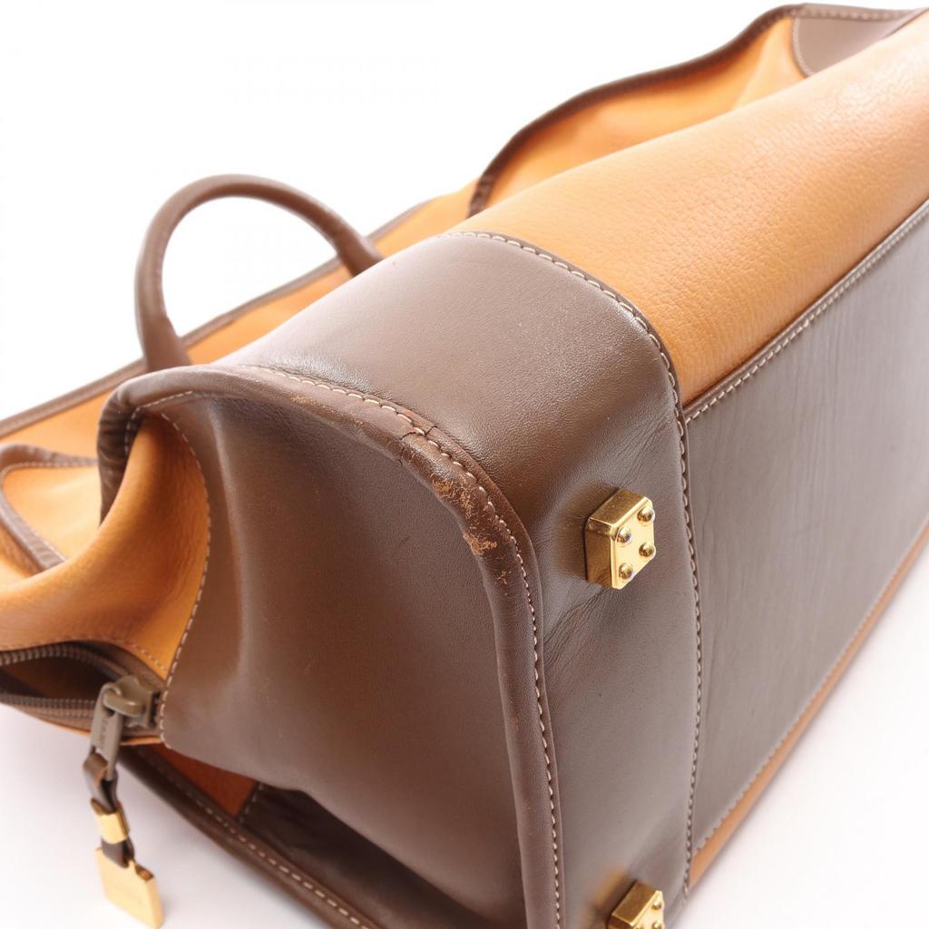 Used LOEWE Amazona 40 Handbag Leather Brown Used Women