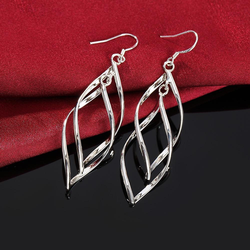 

Personality Creative Geometry Twisted Rhombus Double-layer Long Dangle Earrings for Women Fashion OL Zircon Accessories Gifts