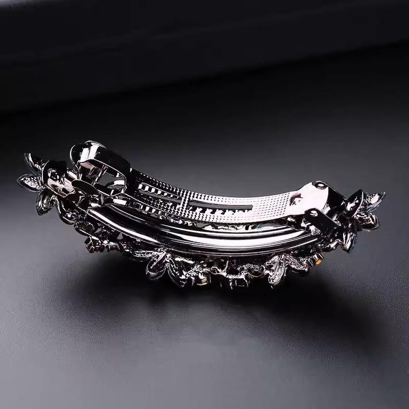 Retro Floral Spring Hair Clip - Elegant Horizontal Style for Women