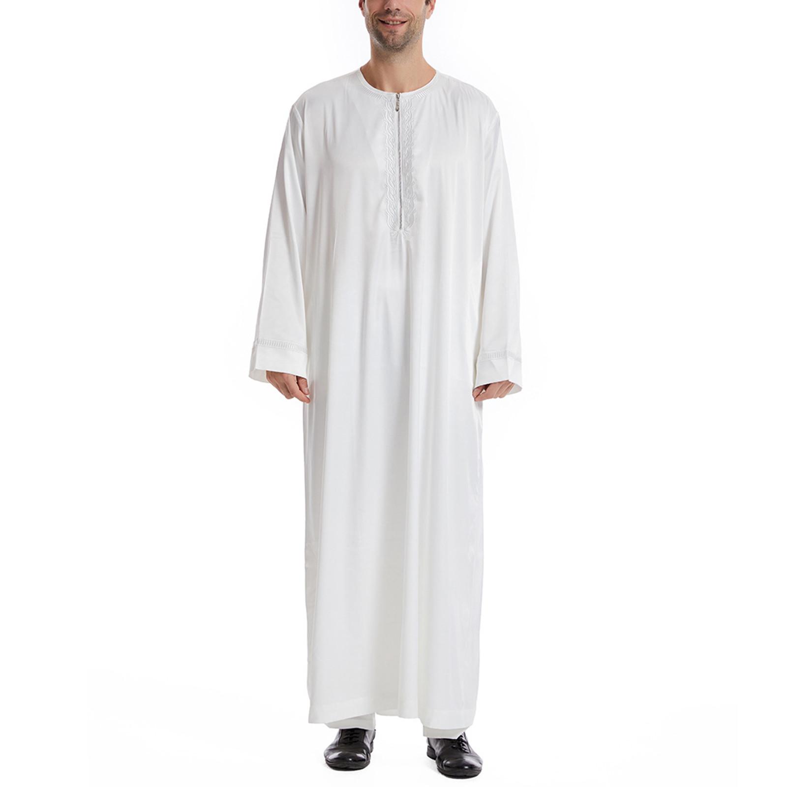 

Дизайнерская весенне-летняя мужская повседневная однотонная рубашка с длинным рукавом, свободный халат с круглым вырезом белый