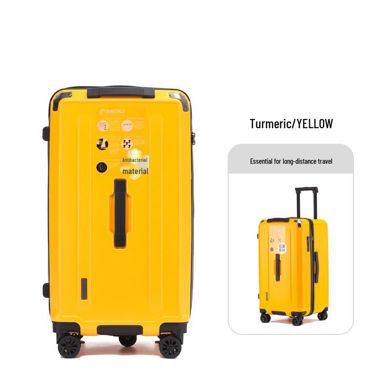 32-Inch Large Capacity Durable Leather Trolley Case with Combination Lock for Men & Women