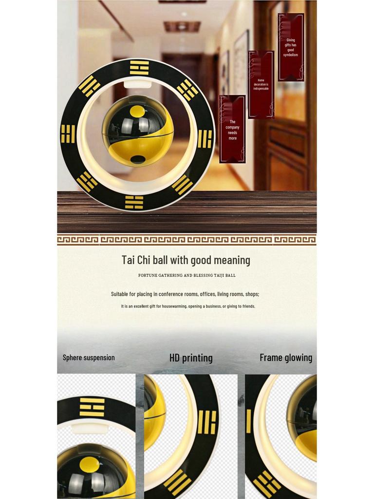 Magnetic Levitation Tai Chi Ball Feng Shui Decoration - Auspicious Housewarming Gift & Desktop Ornament
