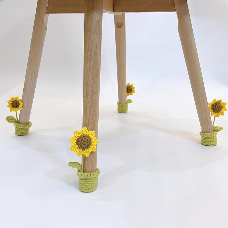

Furniture Socks Sun Flower Chair Leg Protectors Leg Protectors Noise-Reducing Knitted Table Leg Socks With Flexible Shrink Cord spain