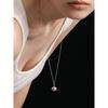 Silver 925 Spear Ball Long Necklace Lsn68