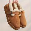 Women's Cozy Winter Ankle Boots Plush Lined Thick Rubber Sole Casual Brown Platform Shoes