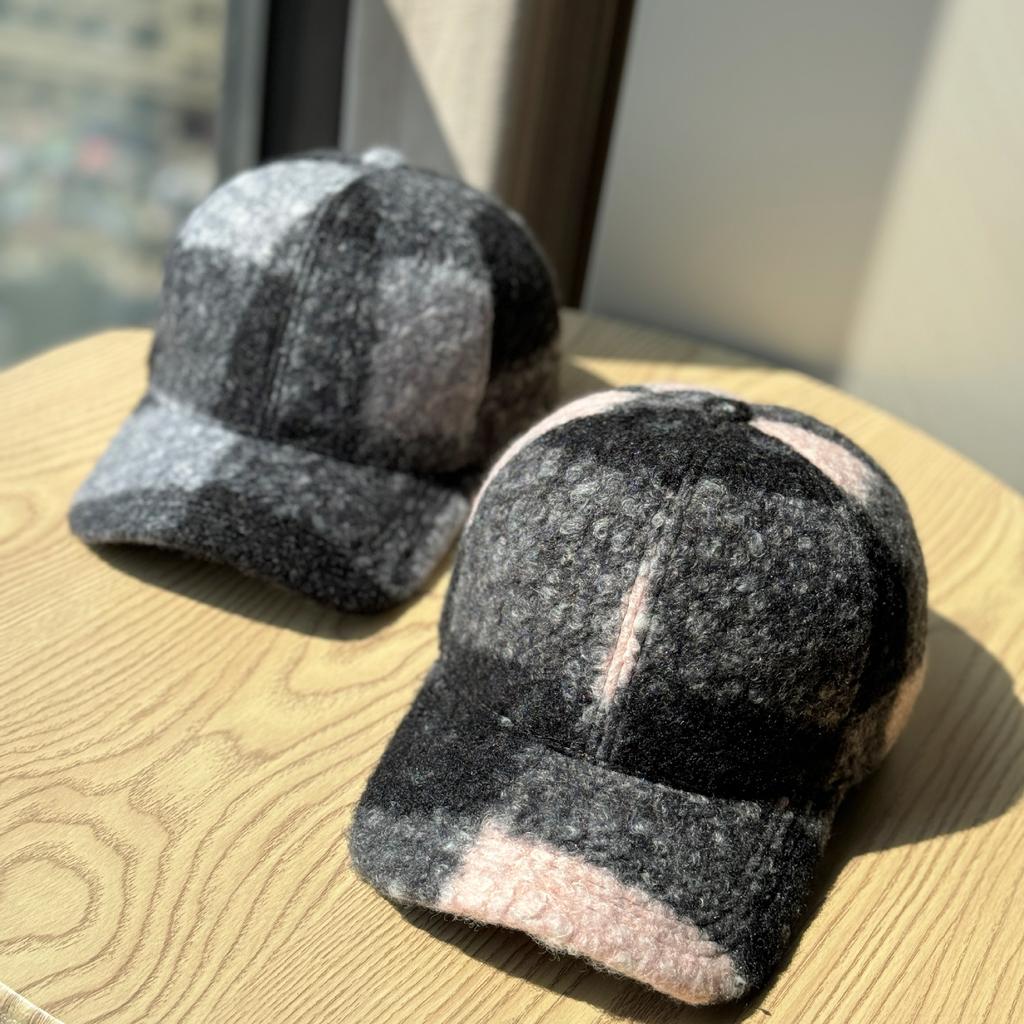 Color Blocked Imitation Teddy Velvet Baseball Hat for Women In Autumn and Winter Thickened Warm Peaked Cap Trendy Brand Sun Hat for Men