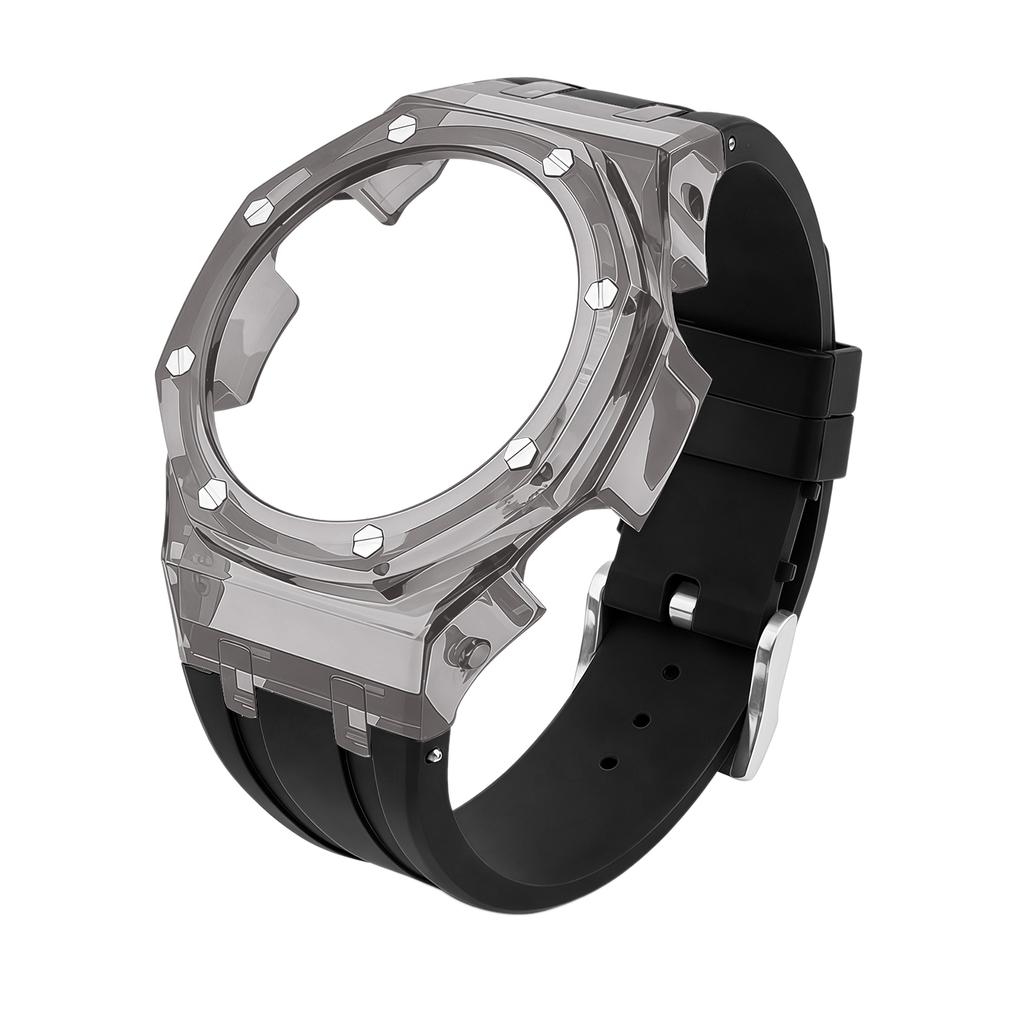 Für Casio GA2100 GA-B2100 Transparenter Lünettenrahmen Mod Kit - Strapazierfähiges Gummi Sportarmband Ersatzzubehör für GA2110 Uhren