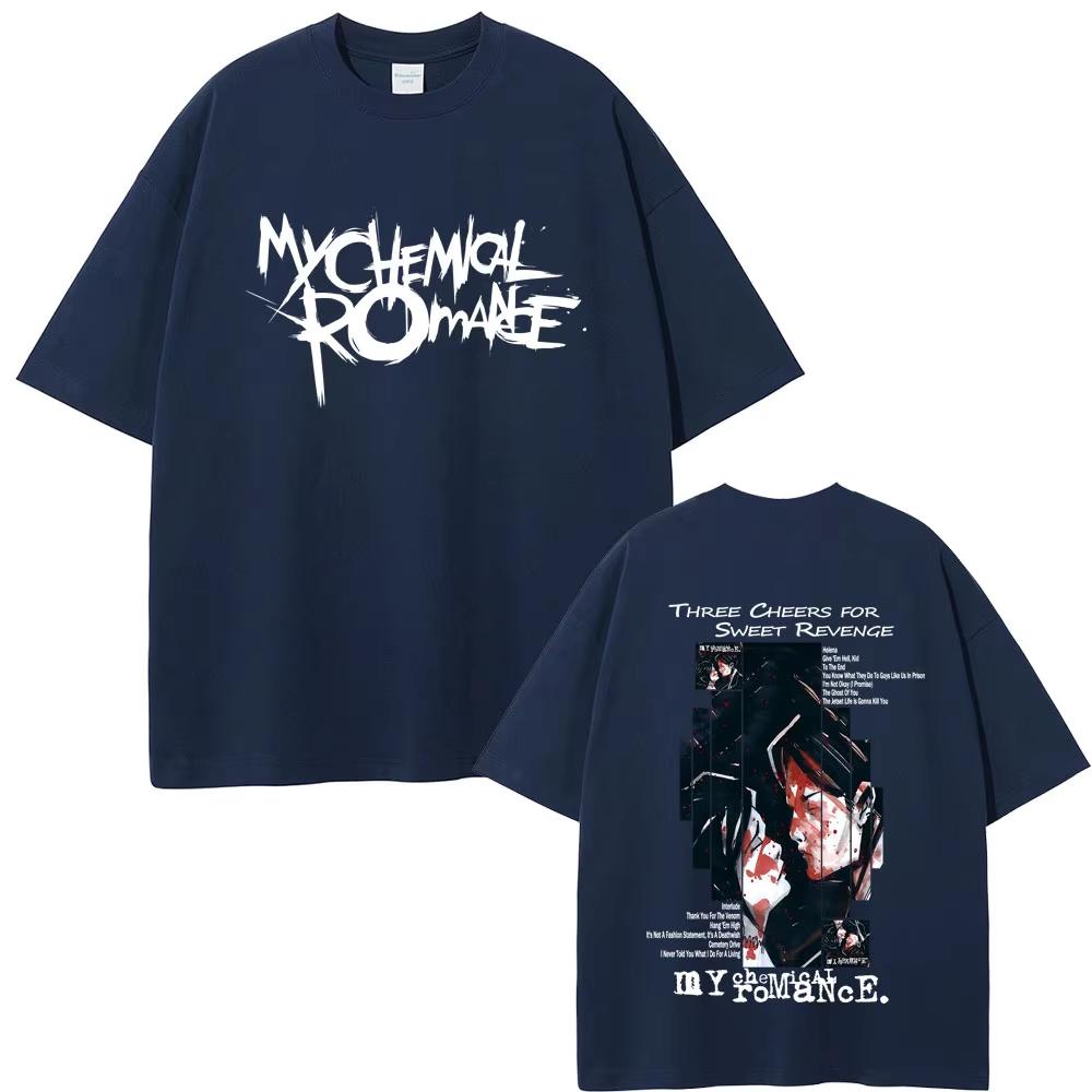My Chemical Romance album graphics Cotton shirt Men Retro Fashion New Summer Hip hop unisex Short sleeve Loose Tshirt fan gift