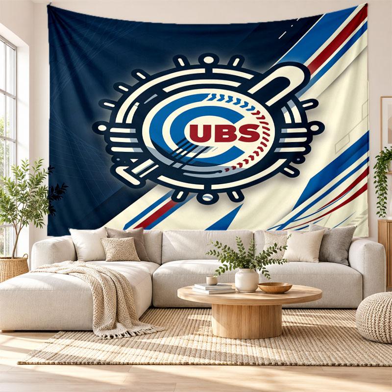 Chicago Cubs Wall Tapestry, Soft Fabric Wall Hanging, Decorative Backdrop For Bedroom Home Wall Art