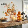 Decorative Cabinet Door Stickers Thanksgiving Fall Wall Stickers, Cute Cartoon Rabbit Squirrel Pumpkin Maple Leaf Decals Environmentally Friendly Art