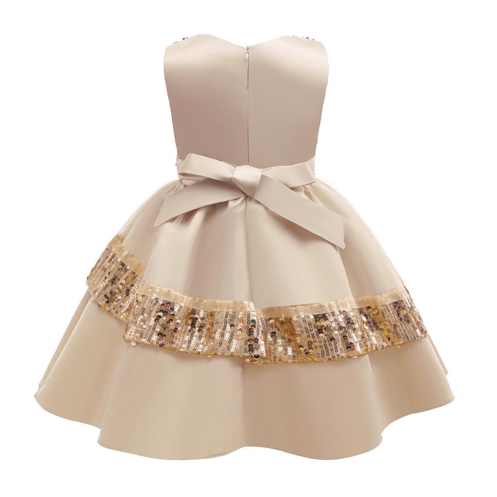 Girls' Holiday Sequined Princess Dress for Parties and Performances