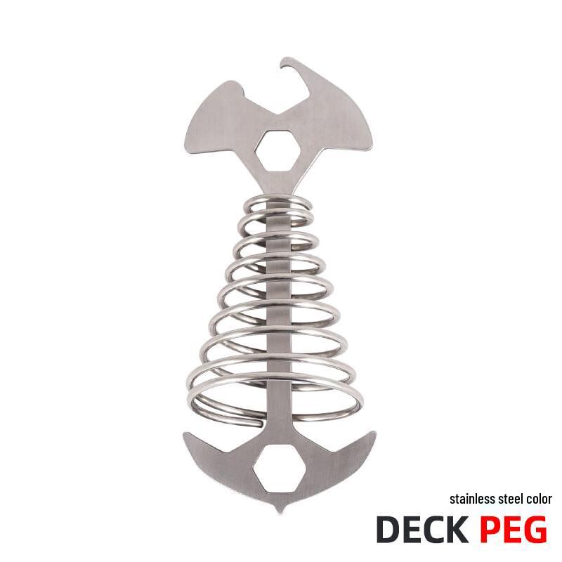 SuYuan Outdoor Camping Fishbone Tent Pegs with Spring Hooks