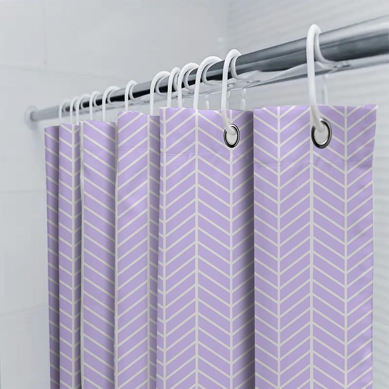 Bright Floral Shower Curtain Waterproof Bathroom Decor for Kids Adults Pink Blue Flower Design Polyester Fabric with Hook Set In