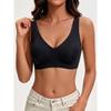 Women S Plus Size Seamless Deep V Leopard Print Thin Underwire Free Bra