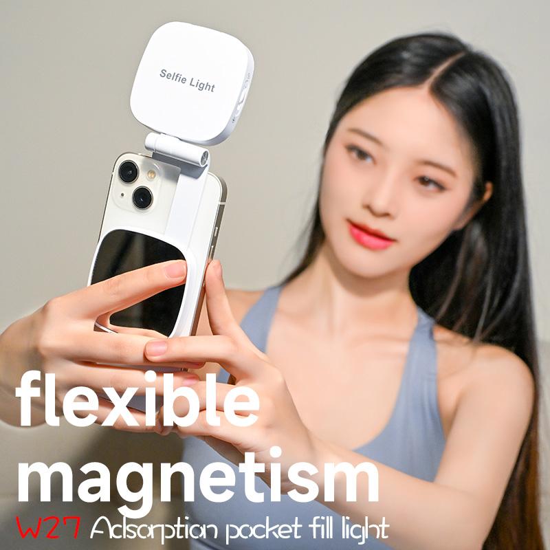 Compatible With MagSafe Mini Phone Light Rechargeable Portable Mirror LED for Selfie Makeup Video Conference With iPhone Android